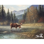 Moose Creek (complete with moose) by western artist Jack Terry