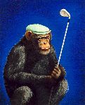 The Chimp Shot - Golfer by humor artist Will Bullas