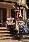 Victorian Memories - rocking chair on porch by Paul Landry