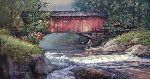 River Reflections - covered bridge by Paul Landry