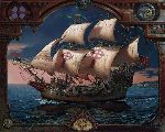 The Voyage of the Fianna - Sailing Ship by fantasy artist Dean Morrissey