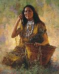 Isdzan - Apache Woman by western artist Howard Terpning