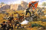 Devil's Den - Battle of Gettysburg by civil war artist Bradley Schmehl