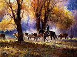 Autumn's Gather by western artist Martin Grelle