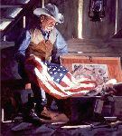 Colors of Courage - Tribute to those who serve by western artist Bruce Greene