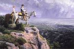 On God's Footstool - Cowboys Overlooking Valley by western artist Bruce Greene