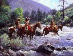 Cautious Crossing by western artist Martin Grelle