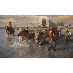 Crossing the Cheyenne River, Summer, 1850 by Morgan Weistling