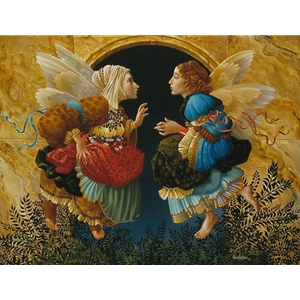 Two Angels Discussing Bottecelli by artist James Christensen