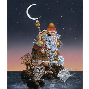 The Man Who Minds the Moon by artist James Christensen