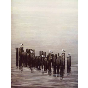 Gulls on Pilings by Robert Bateman