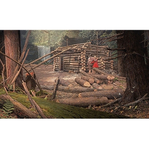 Once Upon a Time - Pioneers Cabin by western artist John Buxton