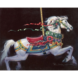 Christmas Pony - Carousel horse by Americana artist Paul Landry