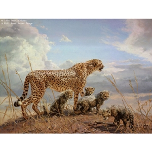 First Outing - Cheetah and Cubs by artist Donald Grant