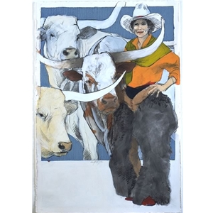 Standing With the Boys by cowgirl artist Donna Howell-Sickles