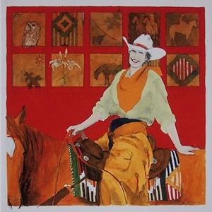 Back in the Saddle by cowgirl artist Donna Howell-Sickles