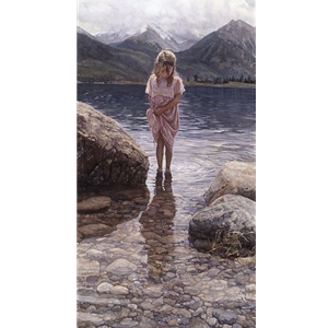 Nature's Beauty - girl on shore by artist Steve Hanks