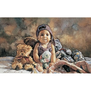 Michaela and Friends - baby portrait by artist Steve Hanks
