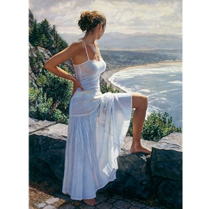 Scenic View - woman looking out to sea by figurative artist Steve Hanks