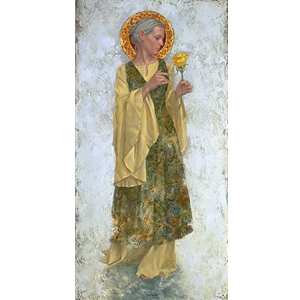 The Yellow Rose - saint with flower by religious artist James Christensen