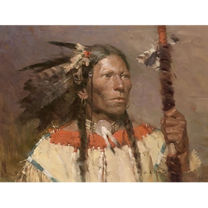 Fish Hawk - Portrait of an Indian Warrior by Z. S. Liang