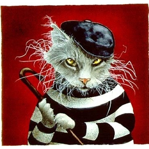 the cat burgler - felon by comedic artist Will Bullas