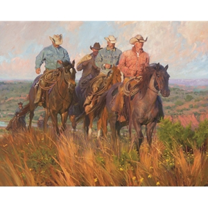 A Cowboy's Commute by western artist Bruce Greene