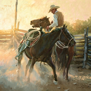 First Dance - breaking in the wild horse by Bruce Greene