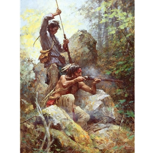 White Man Fire Sticks - musketry on the Swan River by artist Howard Terpning