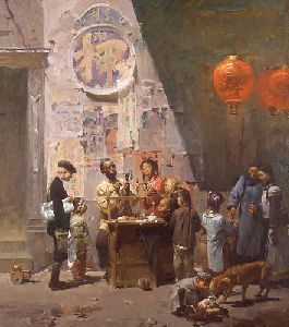 The Toymaker of Ross Alley - San Francisco by Chinese American artist Mian Situ
