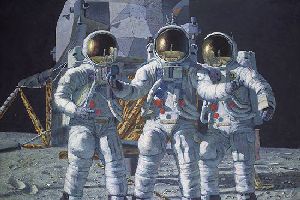 Conrad, Gordon and Bean The Fantasy by astronaut artist Alan Bean