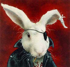 Bad to the Bun - Rabbit Rebel by comedic artist Will Bullas