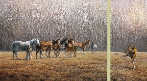 The Playground Showoff - Horses and colts by artist Bonnie Marris