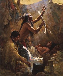 Medicine Man of the Cheyenne by western artist Howard Terpning