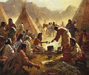Old Country Buffet - The Feast by western artist Howard Terpning