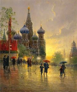 Light Rain on Red Square by G. Harvey