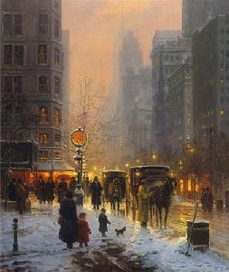 Evening Along the Avenue (New York City) by G. Harvey