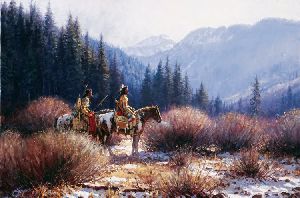 Warriors in the Willows by western artist Martin Grelle